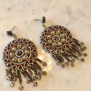 Bronze and Brown Stone Earrings